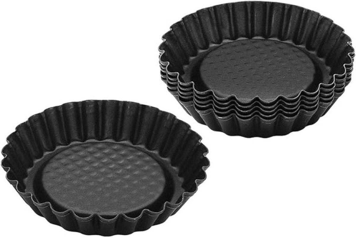 Set van 6 herbruikbare mini bakvormen met antiaanbaklaag, Ø 10 cm