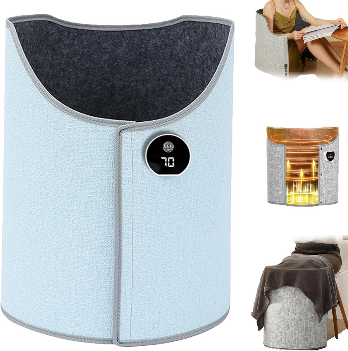 Elektrische Beenverwarmer - Onder Bureau Warmer - Warmte Comfort - 6 Warmtestanden - 120 x 50 cm - Blauw