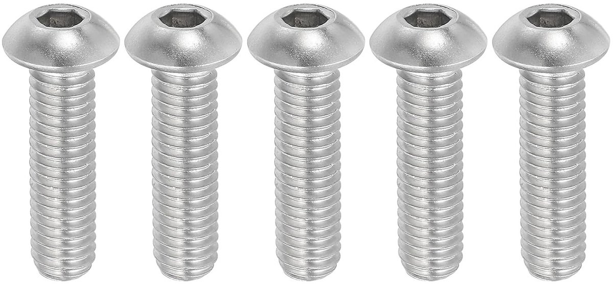 3/8-16 x 1-1/2 inch Allen Schroeven 5 stuks - 304 RVS Hex Socket Schroef met Volledige Draad, UNC Fijn Draad, Duurzaam en Corrosiebestendig