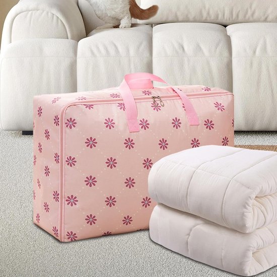 Dekbed Opbergtas - Beddengoed Opbergzak - Thuis Kast Reizen - Ritssluiting Bescherming - 55x33x20cm - Roze zon — afbeelding 4