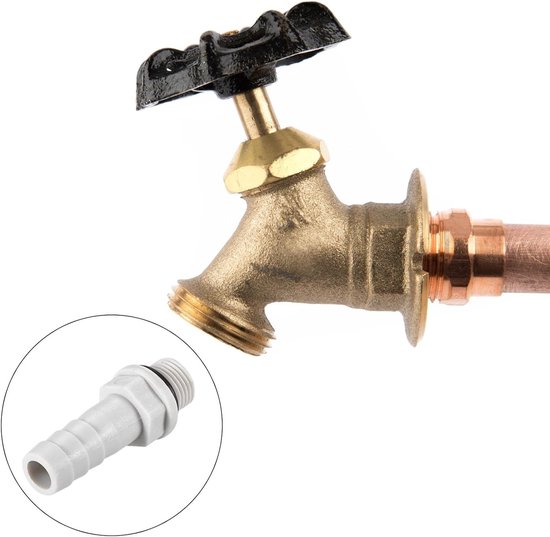 Set van 2 Barb Hose Fittings - PVC Barbed Wire Air Hose Connectors Adapters - Ideaal voor Transporteren van Water - Grijs - 12mm of 15/32" Barbed Wire x 1/2" G Male van Merkloos	 — afbeelding 2