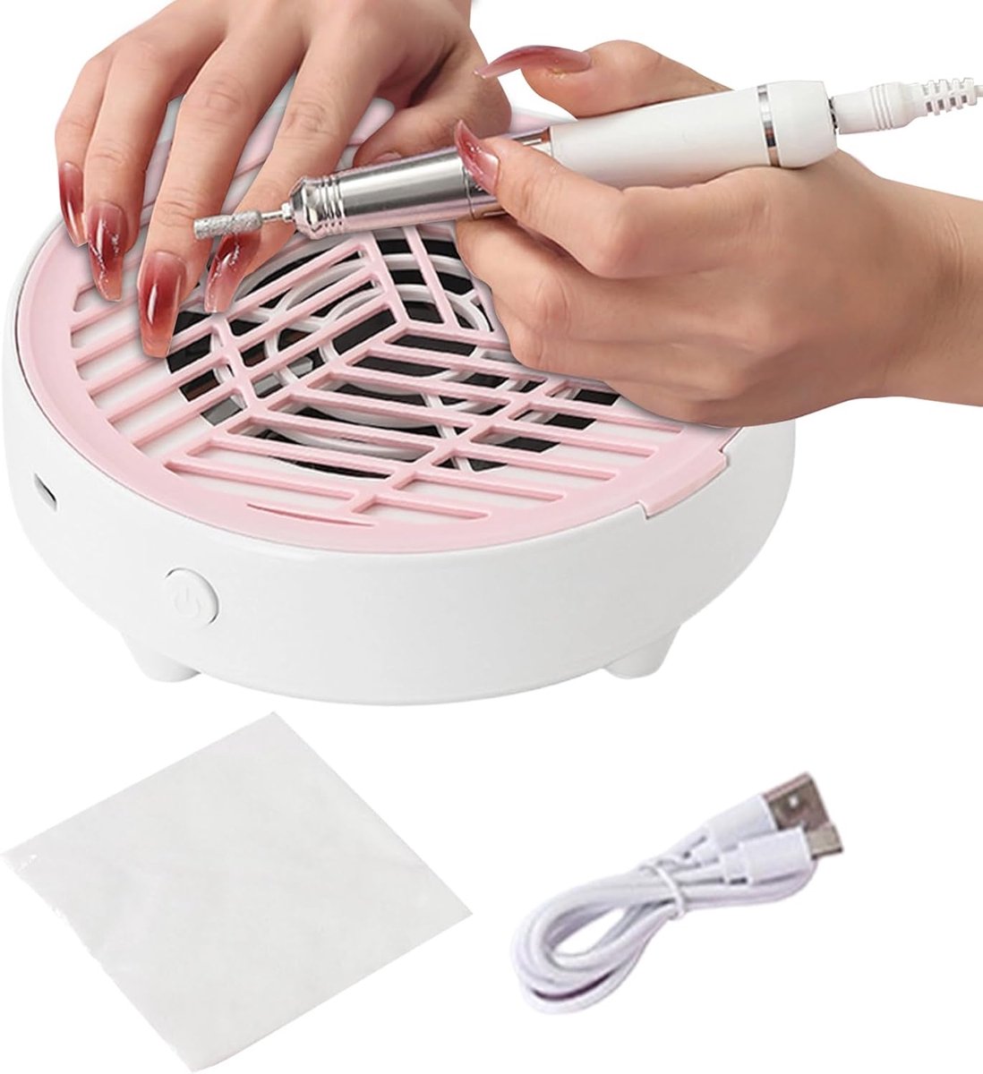 Nagel Stof Afzuiger - Nagelstof Collector - Schoon Werken - Stille Elektrische Extractor - 15x15x4.5 cm