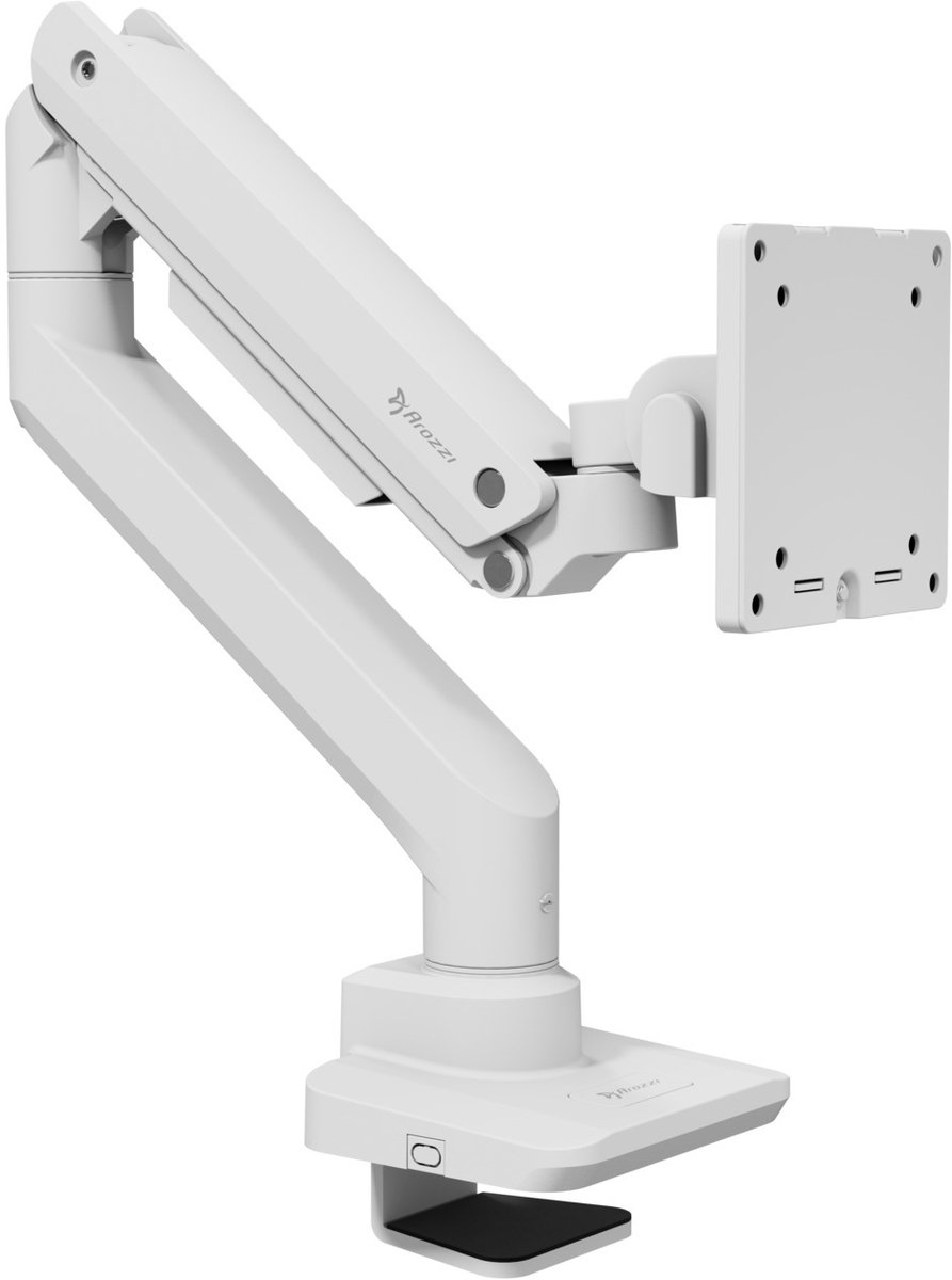 Arozzi Alzare Neo Pro Monitor Arm - Gasveer - Kabelbeheer - Max 20kg - Wit