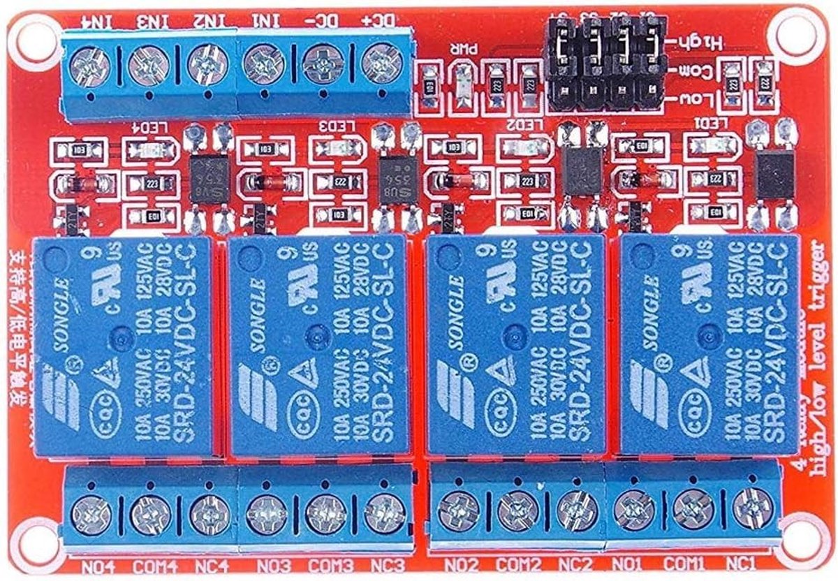 aladdien - 4-kanaals relaismodule - Raspberry Pi - Dubbel ontwerp - 24V - Optische koppeling - Duurzaam en betrouwbaar - Geschikt voor elektroni...