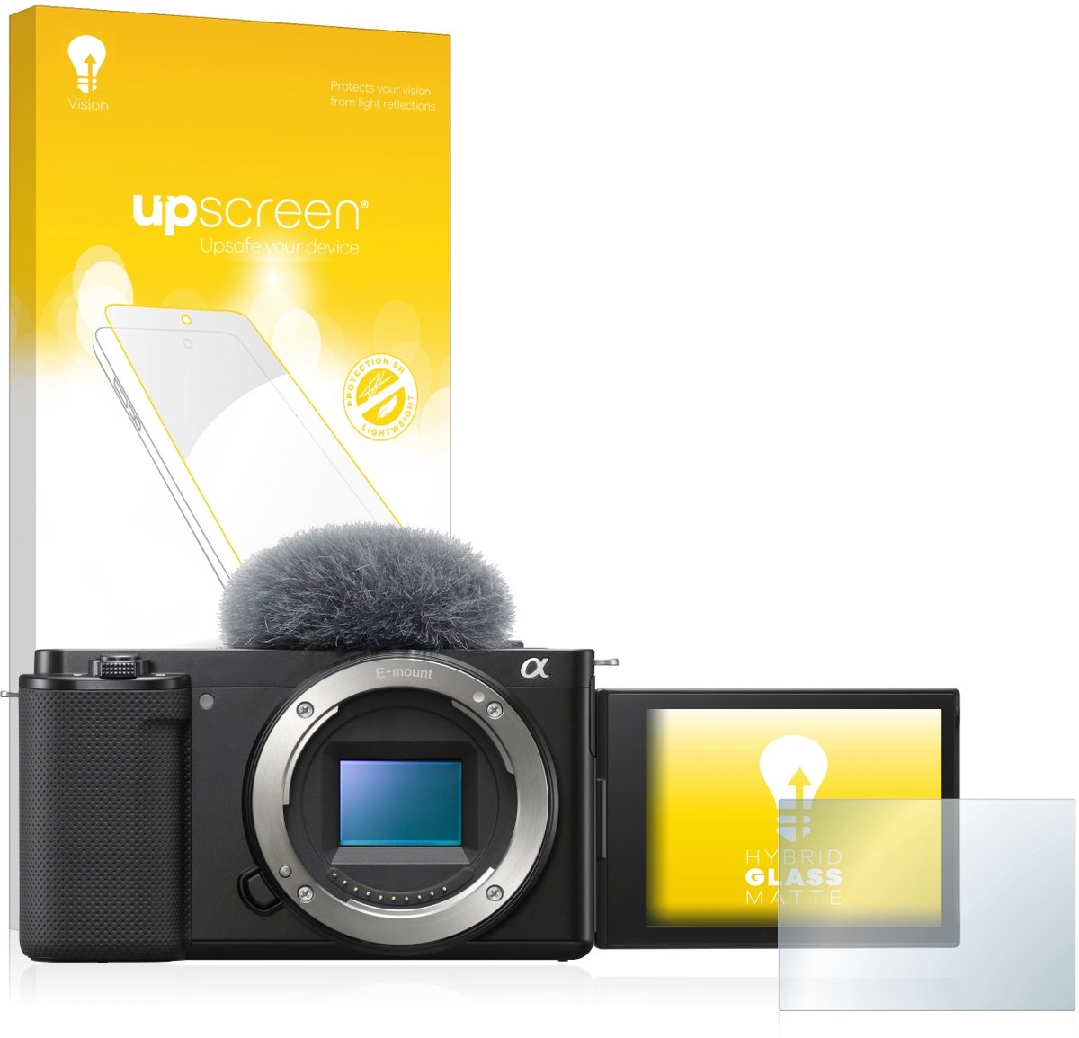 upscreen - Screenprotector voor Sony Alpha ZV-E10 - Folie Beschermfolie Beschermglas matte