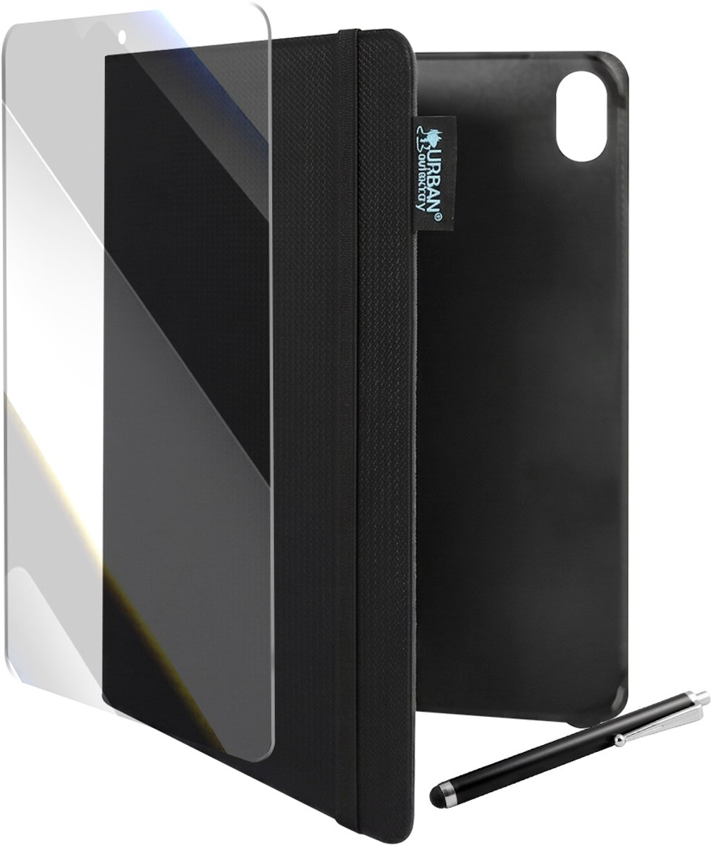 Urban Factory, Hoesje geschikt voor iPad 10 10.9 inch 2022 - Set met Tempered Glass & Stylus Anti-Shock, Zwart / Transparant