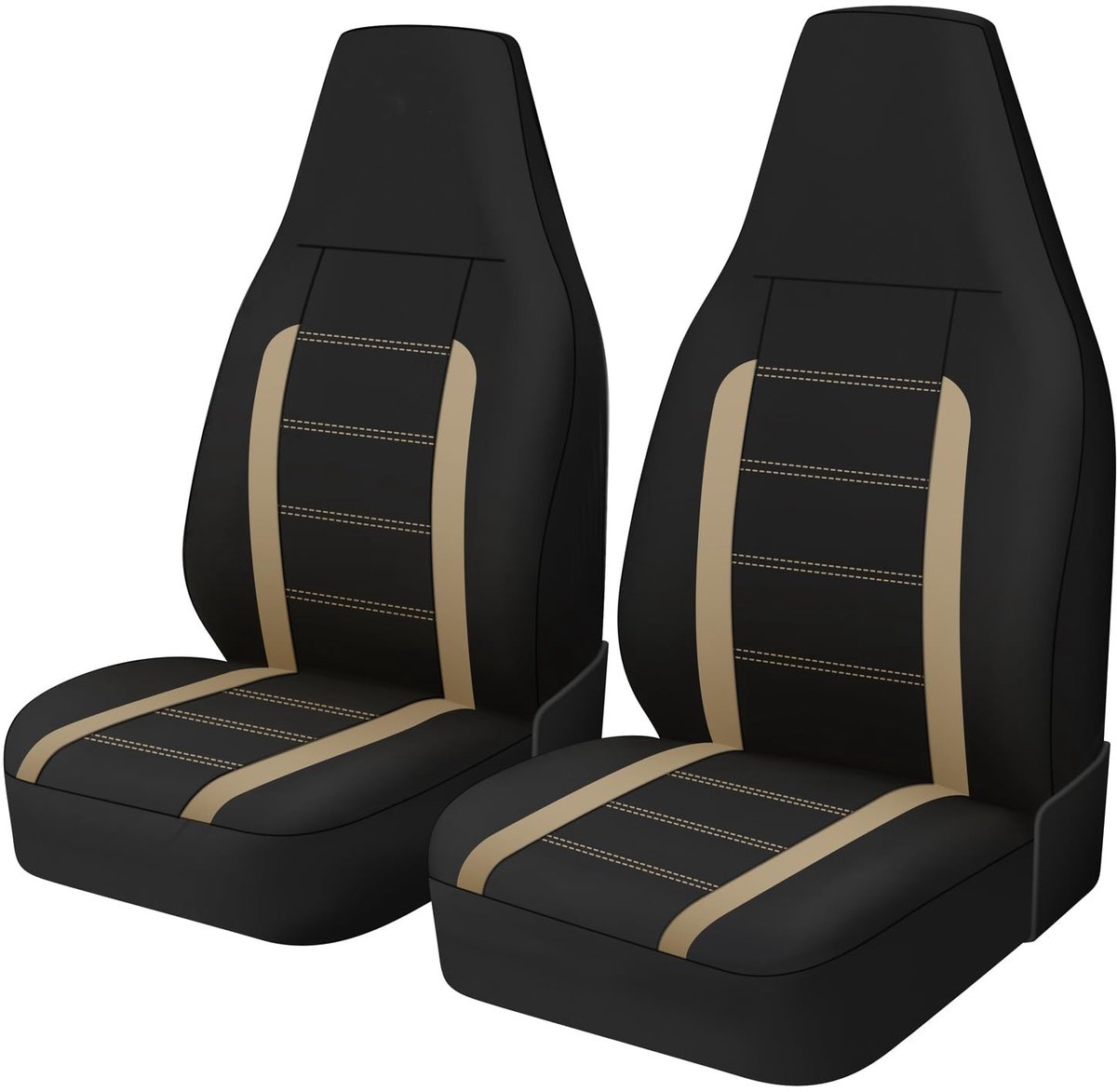 ONF3 - Voorstoelhoezen - Universele fit - Comfortabel en ademend - Beige - Auto accessoires - Geschikt voor Sedan en Truck