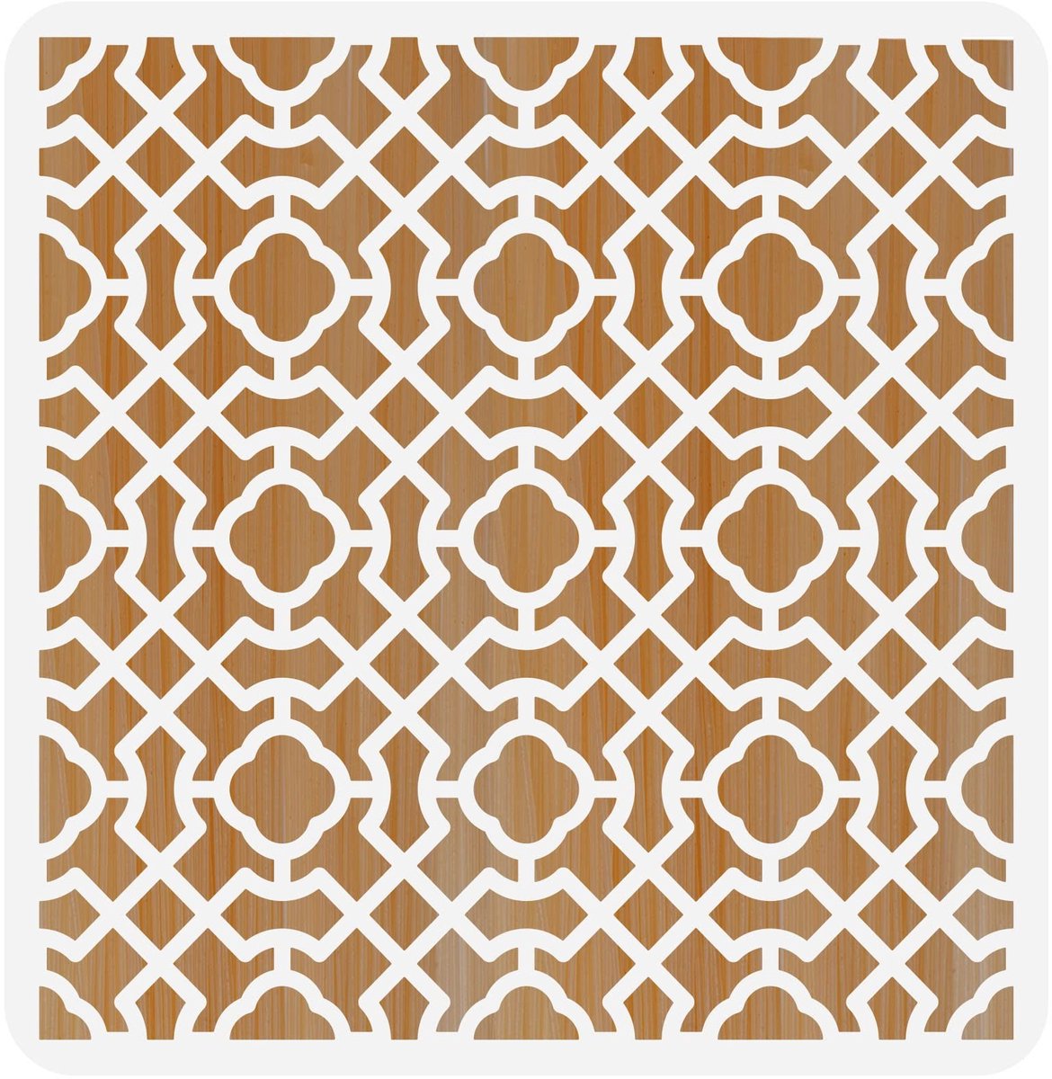 ONF3 - Vloersjabloon - Mandala-patroon - Herbruikbaar voor schilderen - 30x30 cm - Kunststof - Geschikt voor vloeren en meubels - DIY decoratie