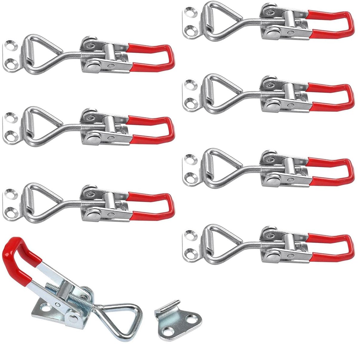 aladdien - Locking Locks - Tension Clasp - 100 kg Sluiting - Zilver - Ideaal voor Kasten en Deuren - Beveiliging - 8 Stuks