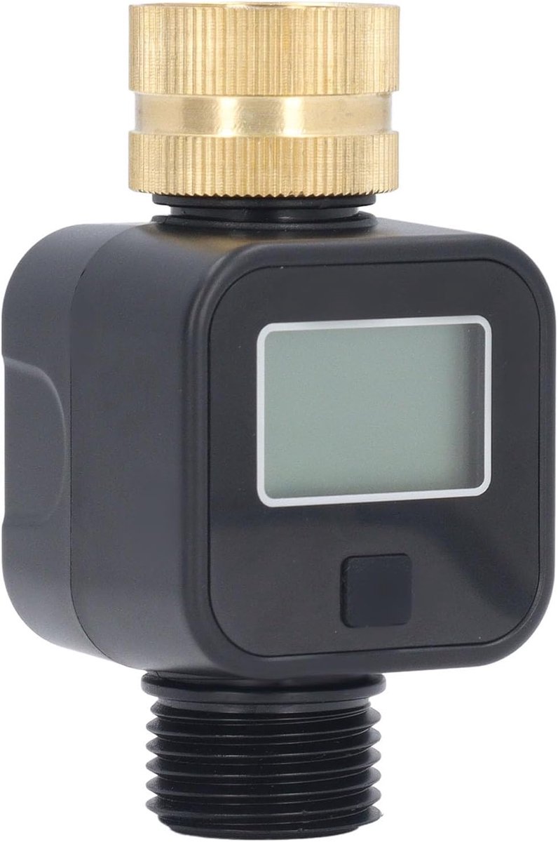Digitale Watermeter - Flowmeter Tuin - Bewatering Meten - IPX6 Waterdicht - Tot 99999 Gallons - Zilver