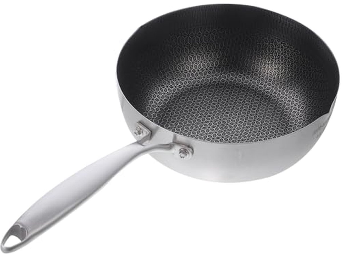 RVS Koekenpan met Honeycomb Coating - 18cm Gemaakt voor Gas- en Inductiekookplaten