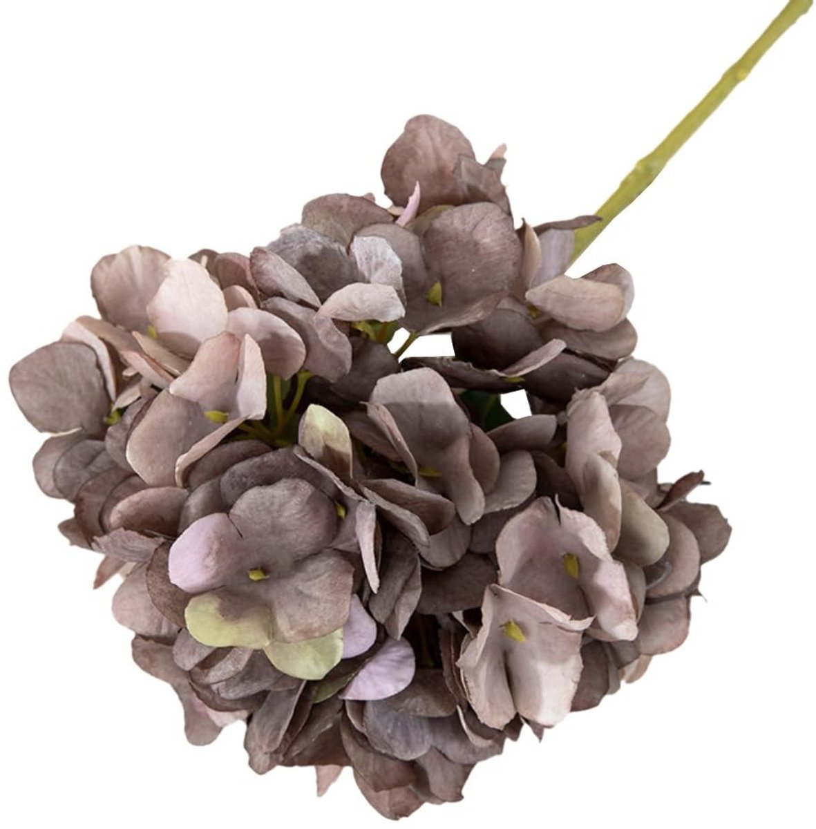 aladdien - Kunsthydrangea Bloemen - Realistische Bloemen voor Decoratie - Grijze Lange Stelen - Perfect voor Huiskamer - Mooie Bloemstukken - Voor I..