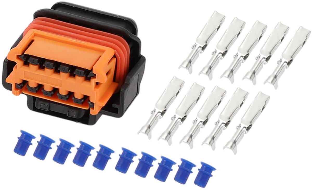 aladdien - 10 Pin Koplamp Reparatie Connector - Vrouwelijke Draht Terminal - Eenvoudig te installeren - Zwart Oranje - Geschikt voor Renault - Water..