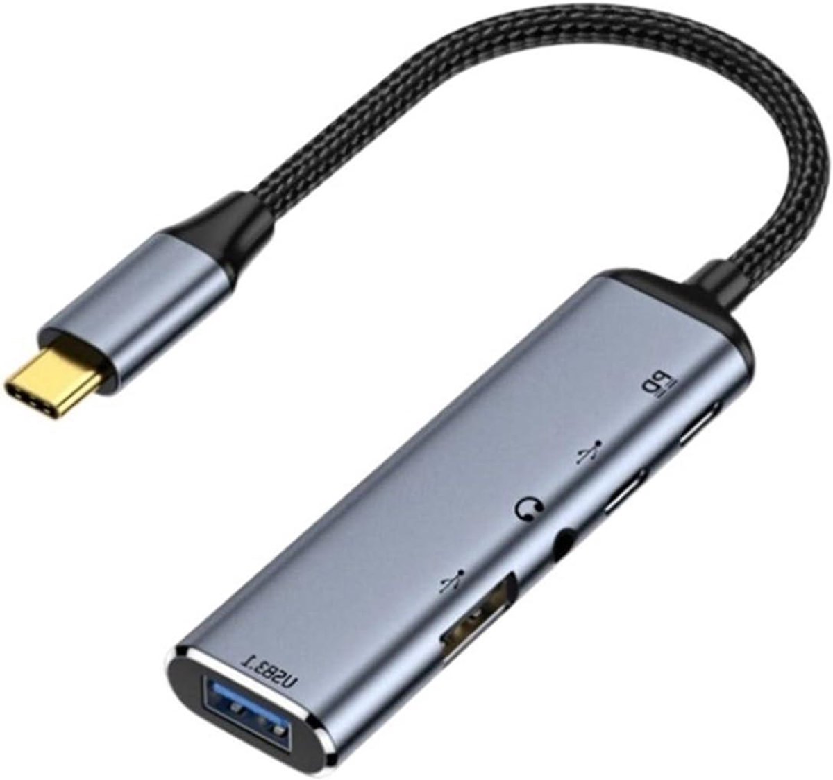 Type C Adapter - Docking Station - Laptop Uitbreiding - 6 Poorten - 4K DP - Grijs