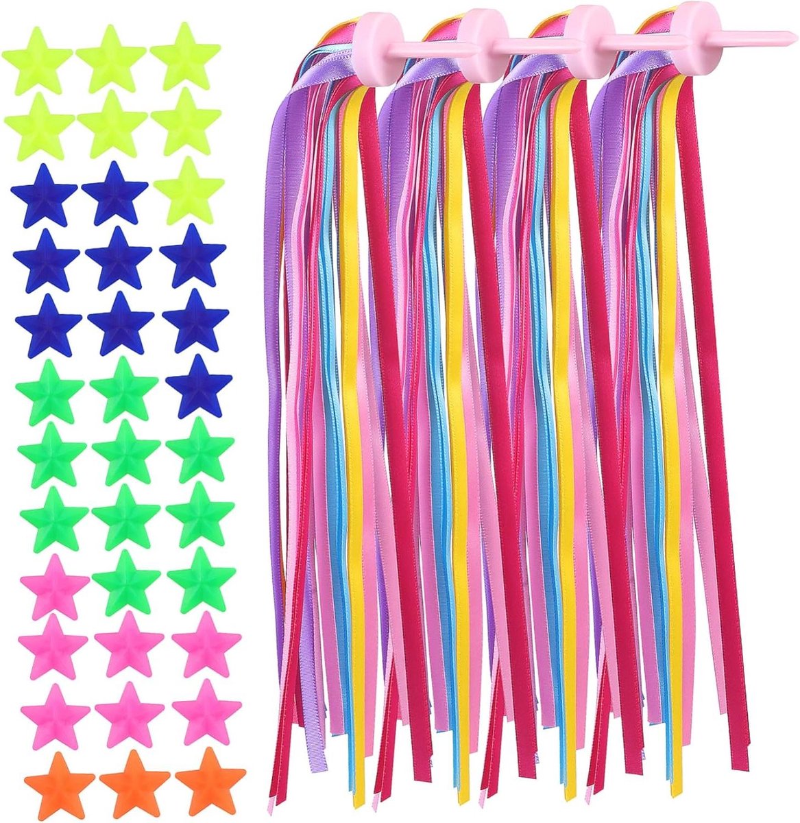 Fiets Decoratie Set - Kinder Accessoires - Fiets Opvrolijken - Gemakkelijke Installatie - 28 cm - Multicolor