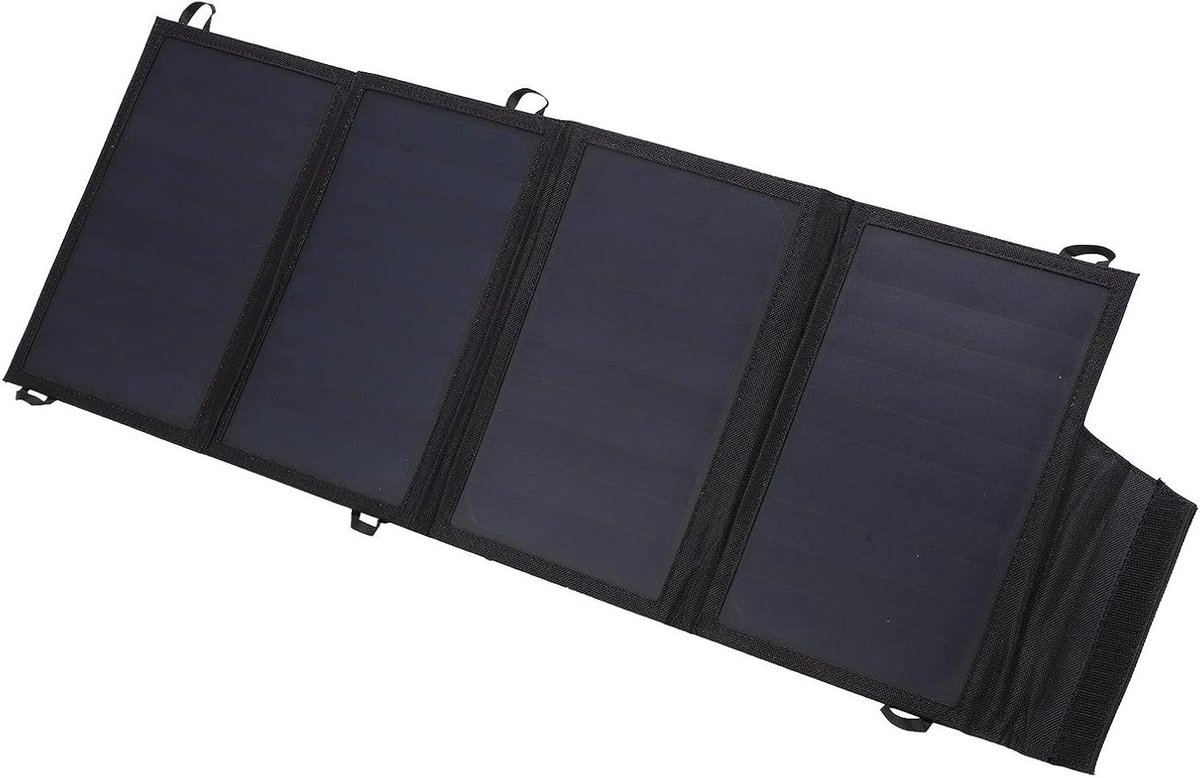 Zonnepaneel Lader - Draagbaar Opladen - Buiten Activiteiten - Dubbele USB Poorten - 22 Watt - Zwart
