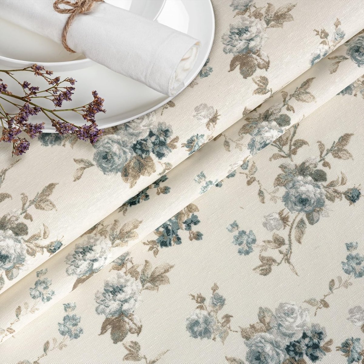 Tafelkleed - Wasbaar Kleed - Eettafel Beschermen - Vuilafstotend - 100 cm Rond - Bloemenprint