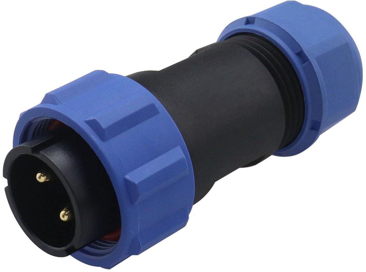 aladdien - 2-Pin Luchtvaartconnector - Waterdicht - Perfect voor Outdoor Gebruik - 12V 30A - Geschikt voor Generators en Zonnepanelen