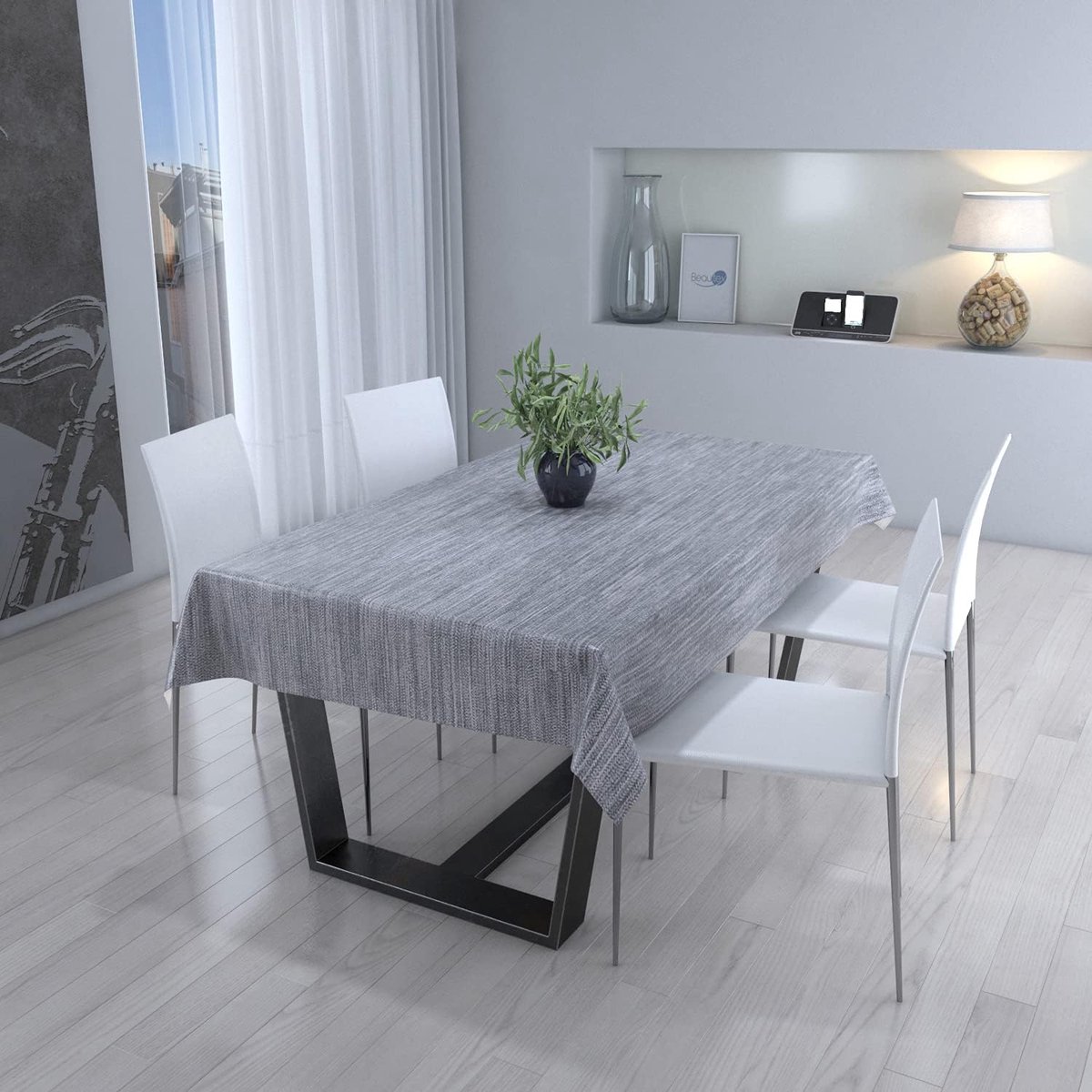Tafelzeil - Afwasbaar kleed - Tafel beschermen - Op maat te knippen - 140x100 cm - Grijs