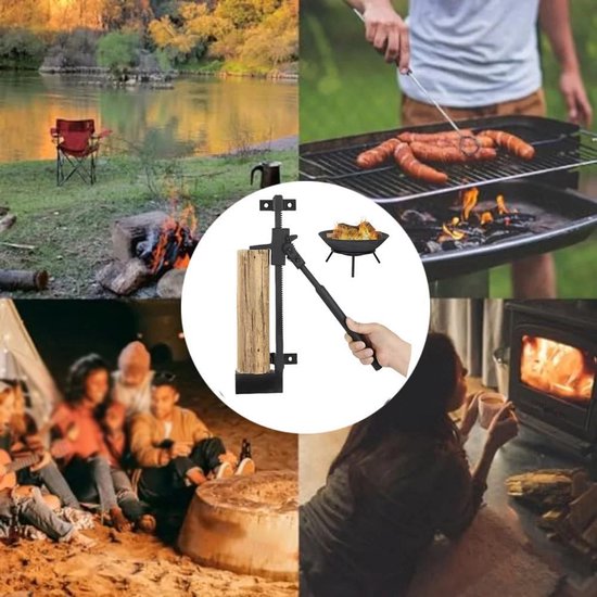 Wand Houtklover - Handmatige Splijter - Brandhout Maken - Hefboom Mechanisme - 3.5 Kilogram - Zwart — afbeelding 3