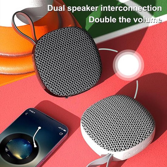 Oneay Magnetische golfspeaker - Draagbare IPX6 Bluetooth 5.3 speaker met stereo bas, microfoon en draagband - Met geheugenkaartslot, magneet en haak voor bevestiging aan golftas - Geschikt voor buitengebruik - Wit van oneay — afbeelding 5