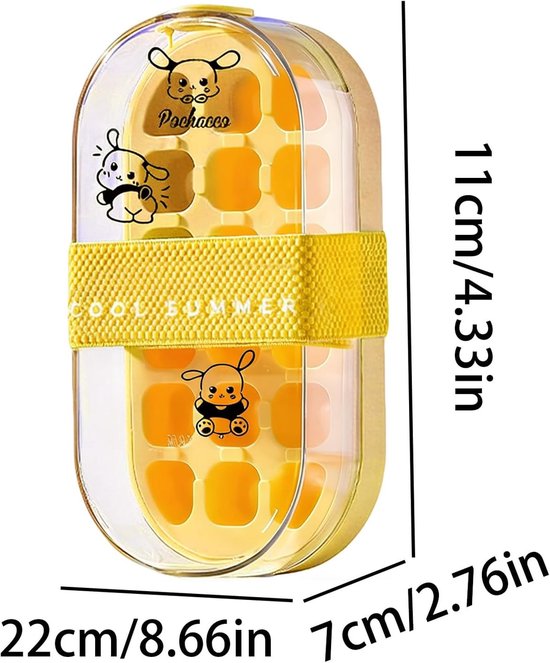IJsblokjesmaker Fles - Drankkoeler - Dranken Koelen - 2-in-1 Ontwerp - 22 cm - Geel — afbeelding 5