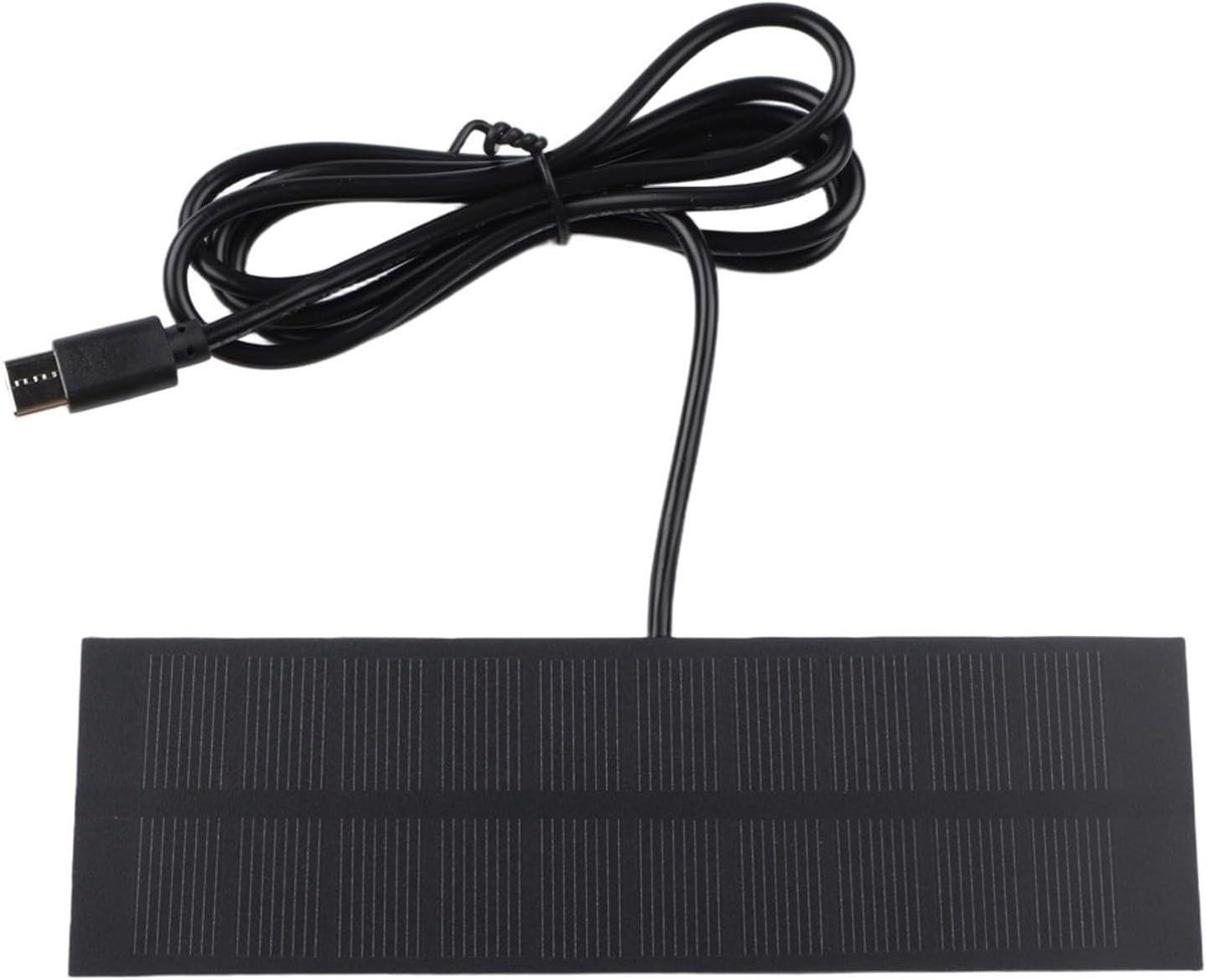 Draagbaar Zonnepaneel - USB Lader - Outdoor Opladen - Geen Ingebouwde Batterij - 15 x 15 cm - Zwart