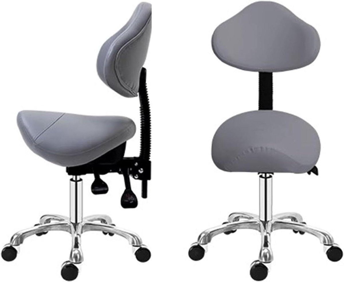 Zadelkruk - Werkkruk Stoel - Comfortabel Zitten - Verstelbare Zithoek - 53-66 cm - Lichtgrijs