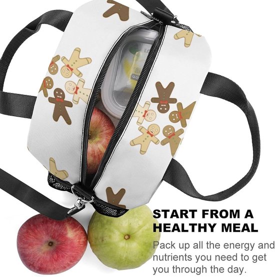Geïsoleerde Lunchtas - Koeltas Kinderen - Eten Meenemen - Lichtgewicht Ontwerp - Klein Formaat - Peperkoek Man — afbeelding 4