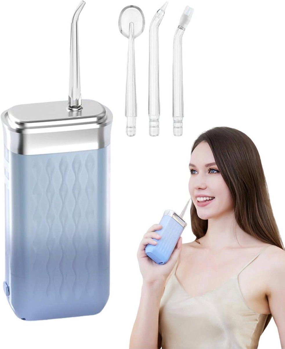 Draagbare Water Flosser - Snoerloze Monddouche - Interdentaal Reinigen - 3 Intensiteitsstanden - 200 ml Tank - Wit