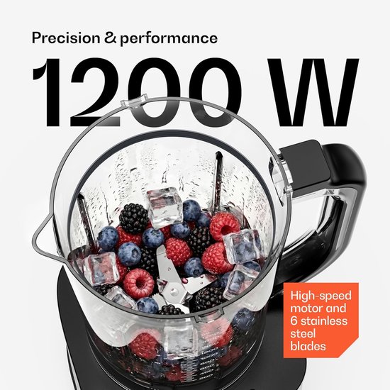 Keukenmachine Mixer - Multifunctionele Keukenapparaat - Maaltijden Bereiden - Krachtige 1200W Motor - 2L Kom 1.75L Mixer - Zilver — afbeelding 4