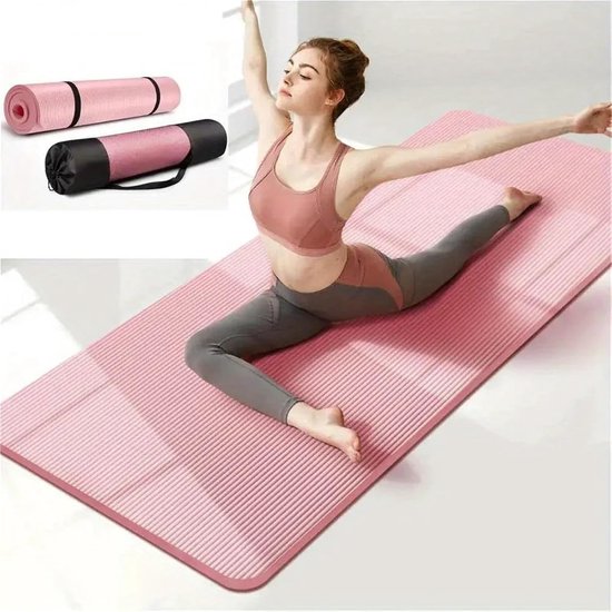 Yogamat - Fitnessmat Gymnastiekmat - Training Pilates Yoga - Antislip Oppervlak - 183 x 61 cm - Roze van Yogamat — afbeelding 3