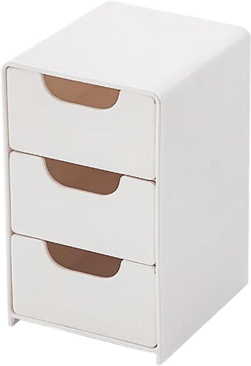 Bureau Organizer - Opbergdozen Laden - Bureau Opruimen - Stapelbaar Design - 13 x 8 x 9 cm - Wit