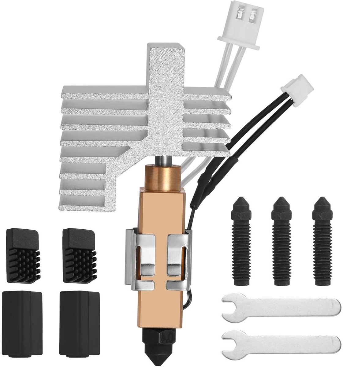 Hotend Kit - Extruder Onderdeel - 3D Printen - Gehard Stalen Mondstuk - 04mm - Veelkleurig