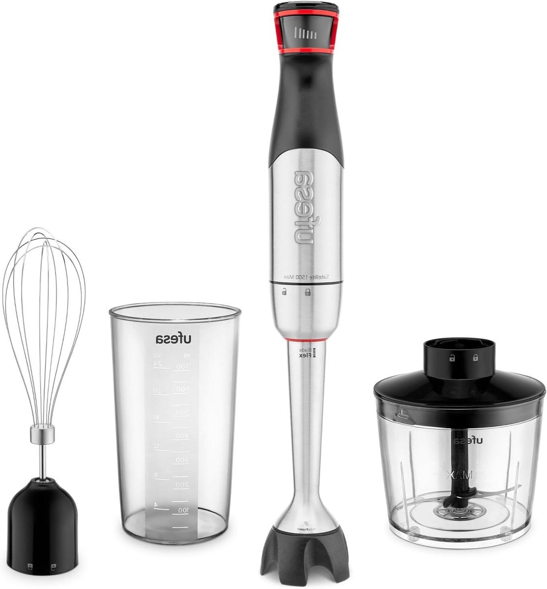 Staafmixer Set - Keukenmixer - Eten Bereiden - BladeFlex Technologie - 1500W Vermogen - Zwart