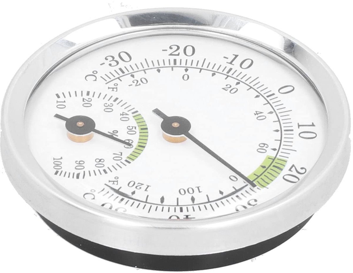 ONF3 - Thermometer Hygrometer - Analoge Vochtigheidsmeter - Compact Ontwerp - Ronde Wijzer - Geschikt voor Binnen - Voor Kassen en Plantenruimtes