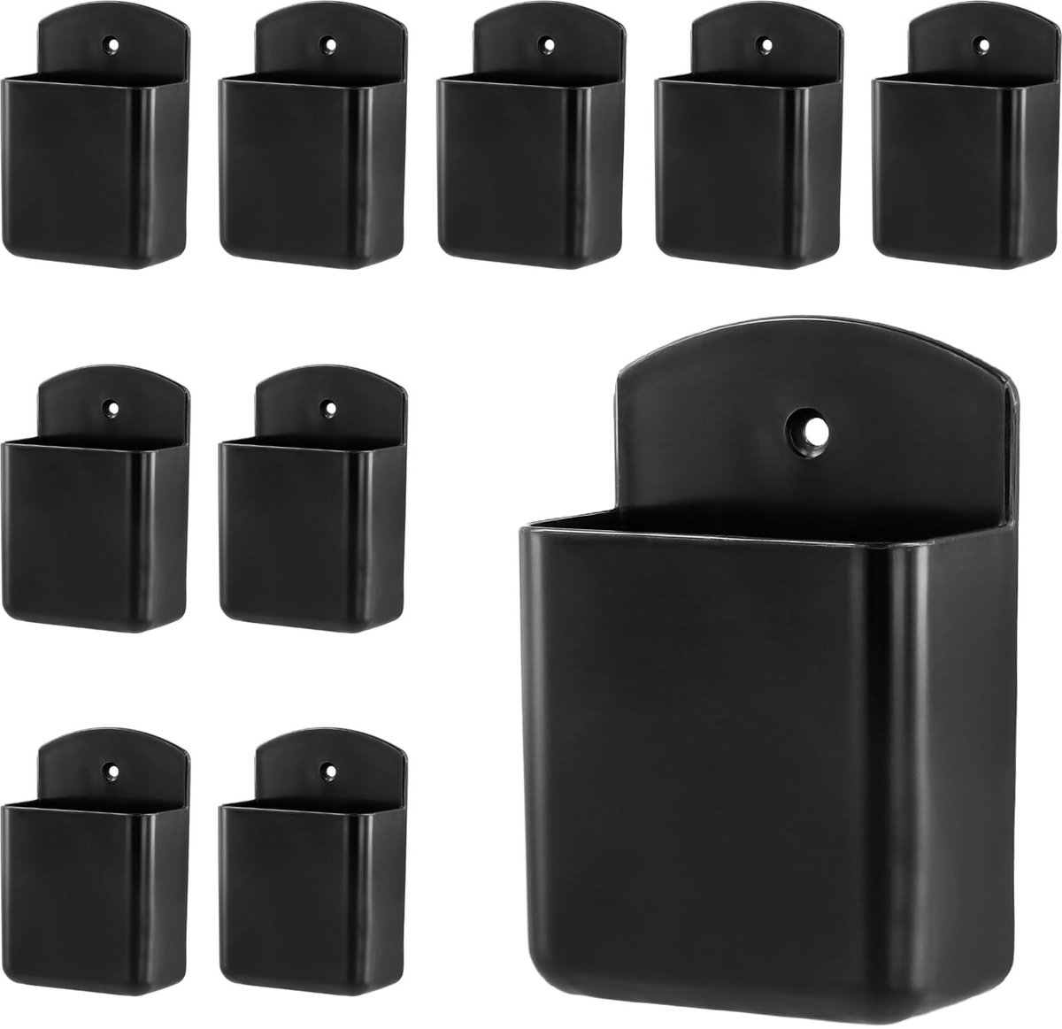 aladdien - Remote Control Holder - Wandmontage - Zelfklevend - Zwart - Organizer - Geschikt voor Thuis en Kantoor - 10 Compartimenten