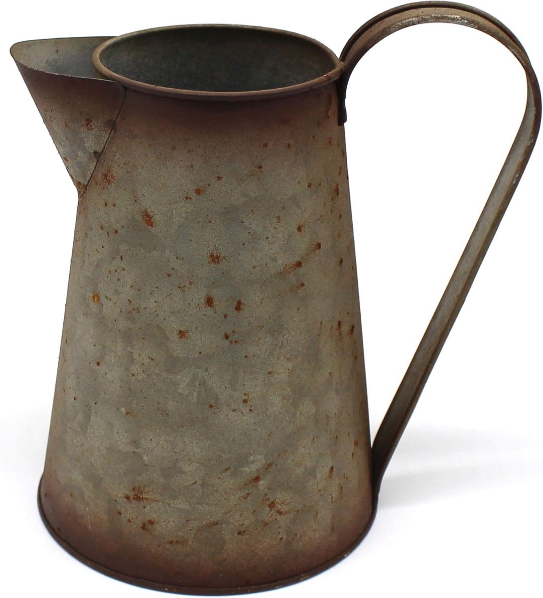 Gegalvaniseerde Metalen Melkkruik Vaas - 7 Inch Rustieke Gieter voor Binnen & Buiten Decor