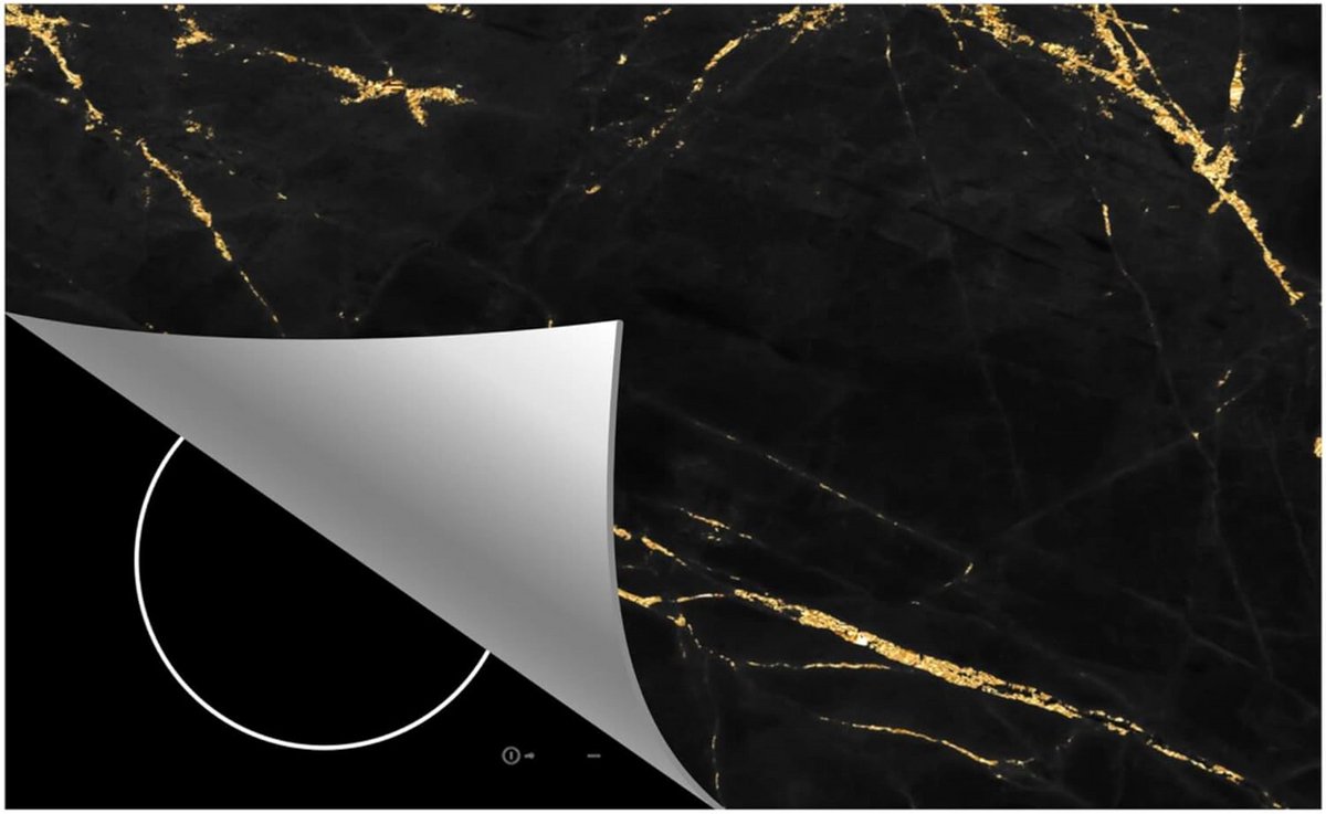 Luxe Inductie Kookplaat Beschermer Zwart Goud Patroon (81x52 cm)