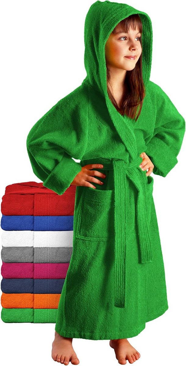 Children's Bathrobe for Boys & Girls | 100% Cotton Terry Cloth | With Hood | OEKO-TEX® Certified | Wide Choice of Colours