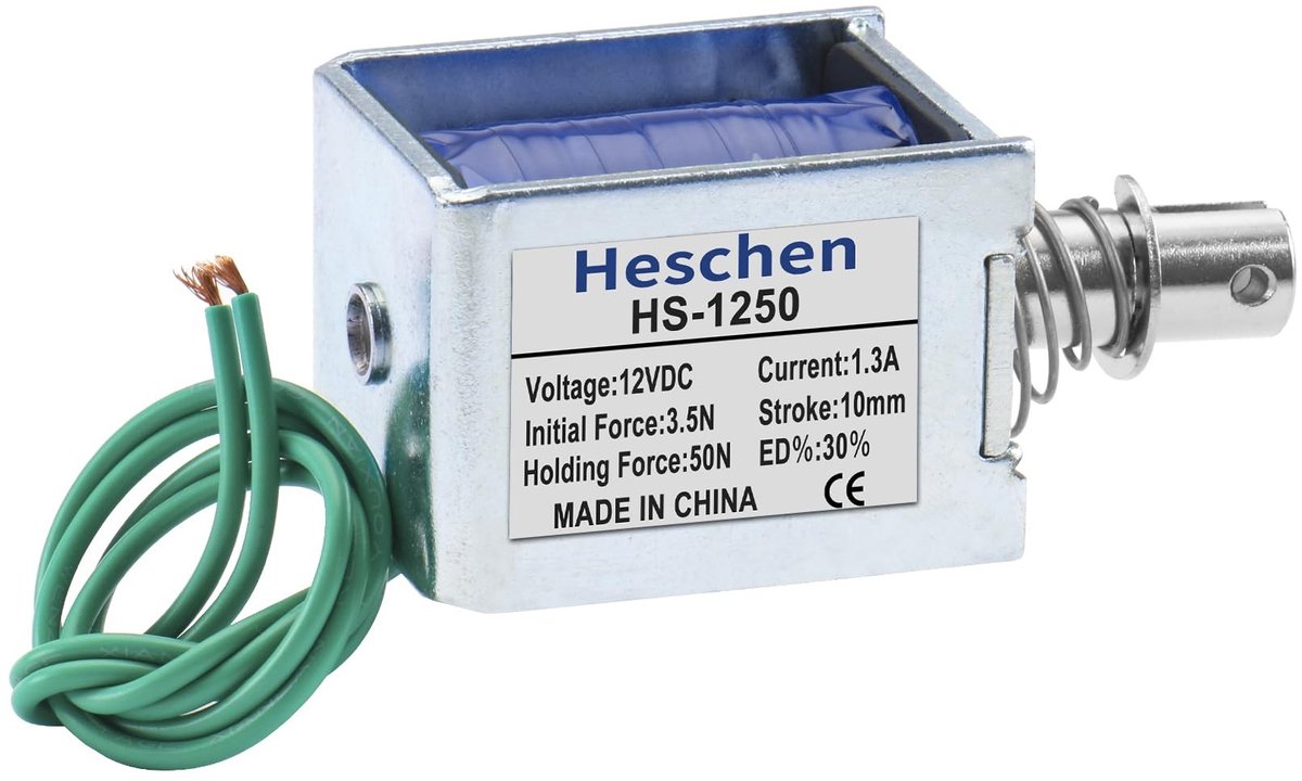 ONF3 - Solenoïde Elektromagneet - Push Pull Type - 12V DC - 50N Kracht - Open Frame Deurslot - Ideaal voor Automatisering - 10mm Slag