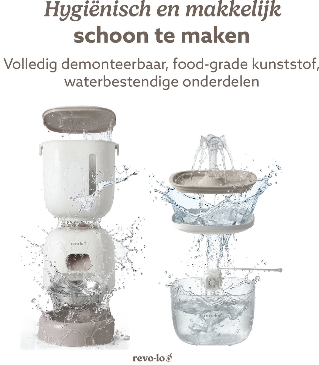 Revo-loo Flow & Chow - Drinkfontein Automatische Voerbak Set - Kattenfontein - Katten Voerbak - Waterfontein voor Katten - Voerautomaat Kat thumbnail 4
