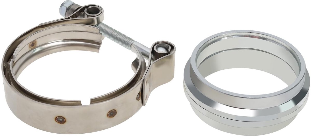 aladdien - V Vormige Uitlaatpijp Klem - Roestvrijstalen Klem - Hoge kwaliteit - 2.5 Inch - Ideaal voor Automobiel - Praktisch Accessoire - Voor Turb..