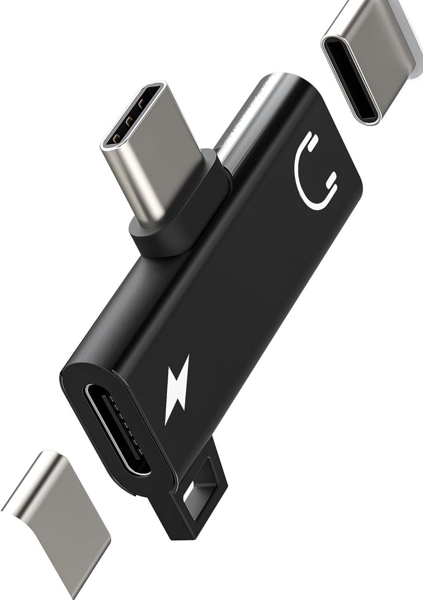 USB C Adapter - Type C Kabel - Apparaten Verbinden - Snelle Dataoverdracht - 11.7 cm - Zwart