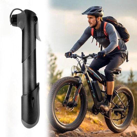 Kleine fietspomp - Draagbare luchtpomp - Fietsbanden oppompen - Met precisie manometer - 18 cm lang - Aluminium — afbeelding 2