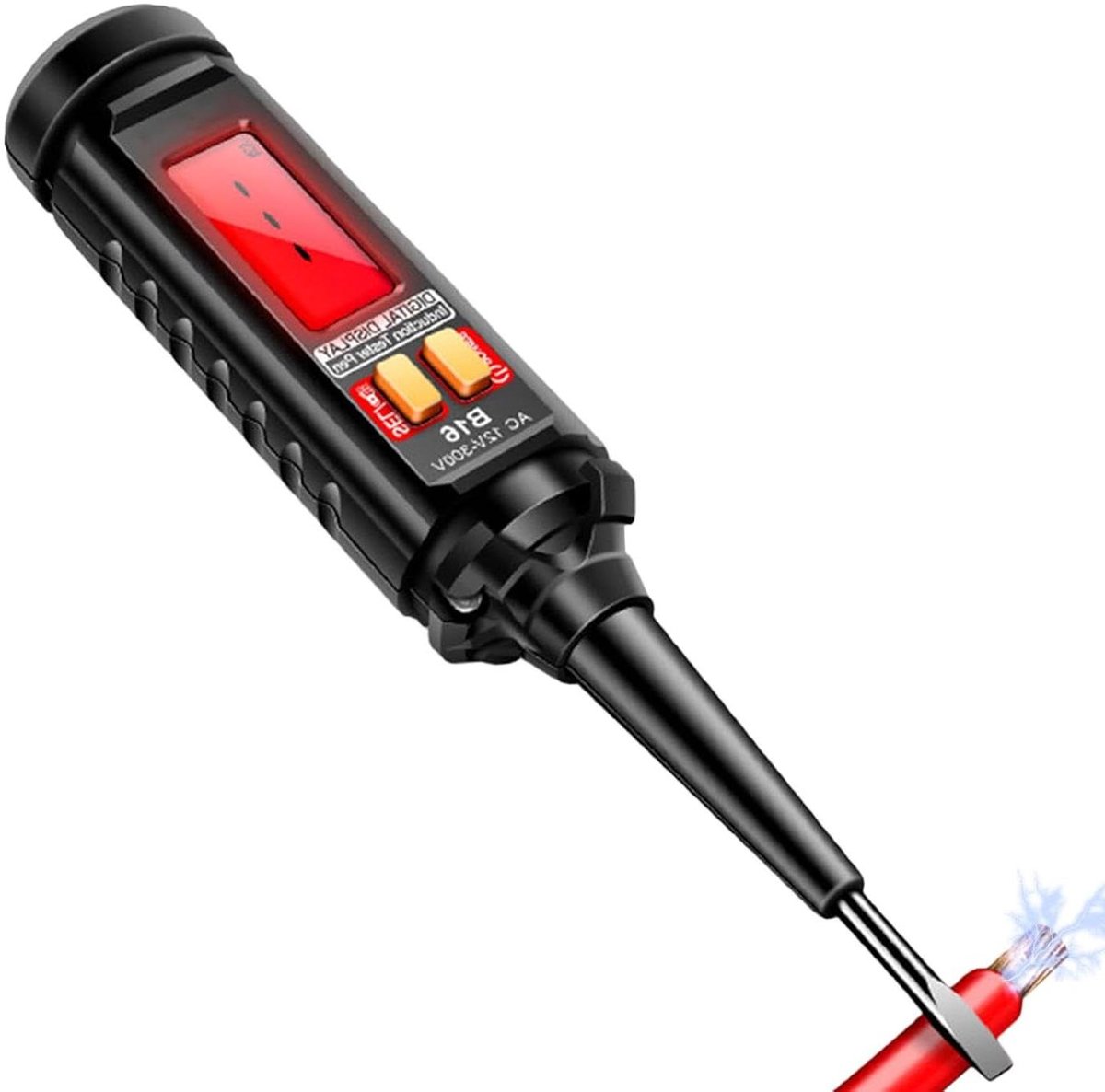 Elektrische testpen - Spanningsdetector - Elektra controleren - LCD met achtergrondverlichting - 12-300V - Uniek