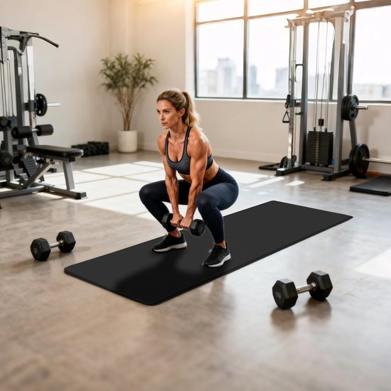 Yogamat - Oefenmat - Thuis sporten - Extra dik - 15 mm dik - Zwart van Yogamat — afbeelding 4