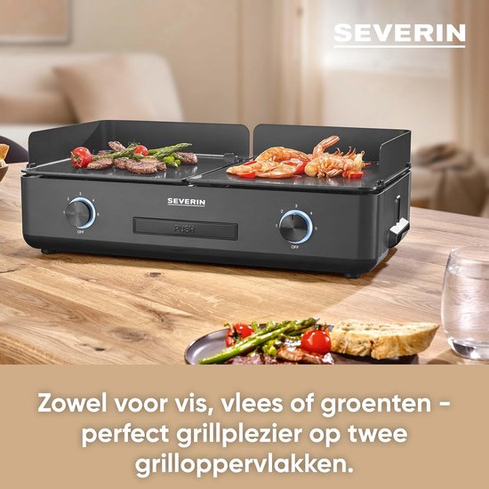 Elektrische Plancha Tafelgrill met Twee Grillplaten en Keramische Coating — afbeelding 2