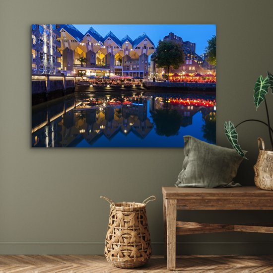 Le vieux port de Rotterdam aux Nederland Aluminium 90x60 cm - Tirage photo sur aluminium (décoration murale en métal)