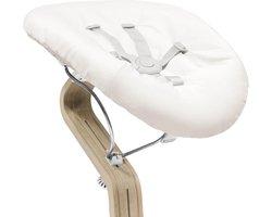 Stokke Nomi Newborn Set, White/Grey Sand - Includes 5-point safety harness and reversible, washable textile set - Fits all Stokke Nomi chairs